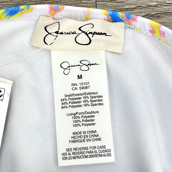 NWT - Jessica Simpson Tie Dye Stretch Lined Hipster Swimsuit Bottom - Sz Medium - Picture 3 of 13